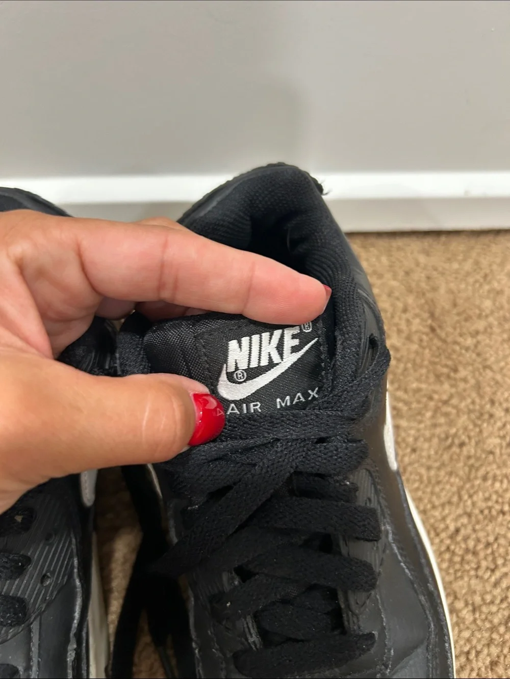 Nike Black Kids Sneakers with White Swoosh